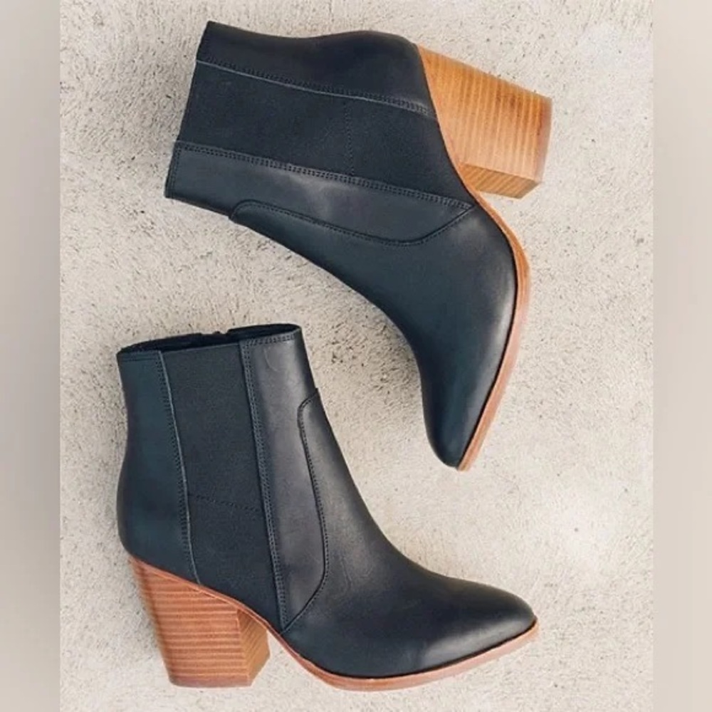 Soludos | Black Emma Leather Bootie | Size 9‎ | Genuine Leather | Brand New - Picture 2 of 2